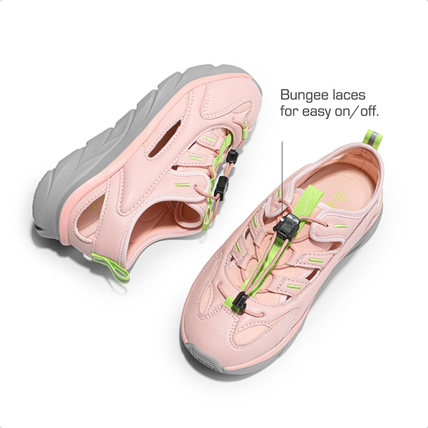 Boys & Girls Closed-Toe Athletic Sport Sandals - PINK LIGHT GREY - 3
